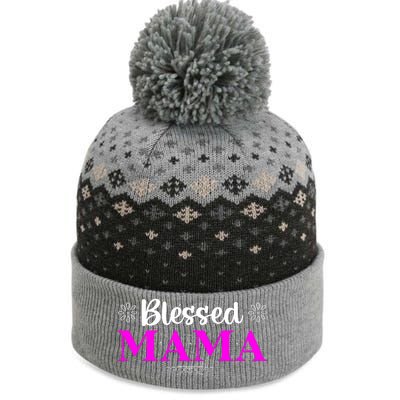 Blessed Mama Funny Mothers Day T The Baniff Cuffed Pom Beanie