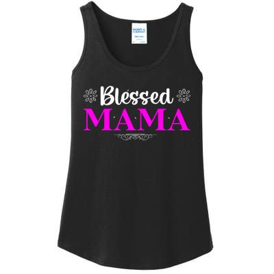 Blessed Mama Funny Mothers Day T Ladies Essential Tank