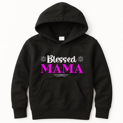 Blessed Mama Funny Mothers Day T Kids Hoodie