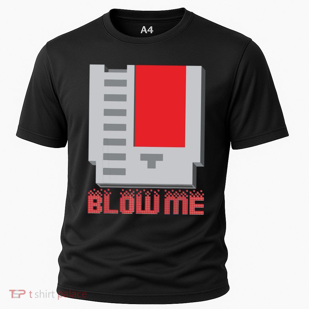 Blow Me Funny Vintage Retro 8Bit Cartridge Gaming Performance Shirt