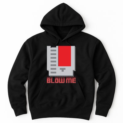 Blow Me Funny Vintage Retro 8Bit Cartridge Gaming Hoodie