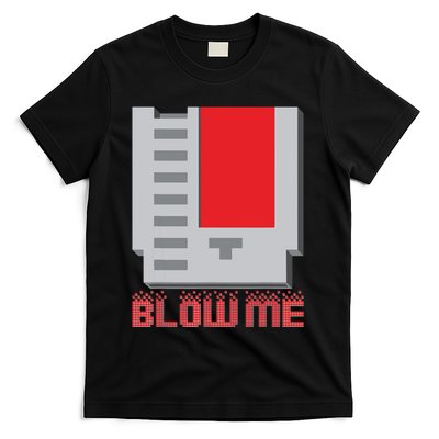 Blow Me Funny Vintage Retro 8Bit Cartridge Gaming T-Shirt
