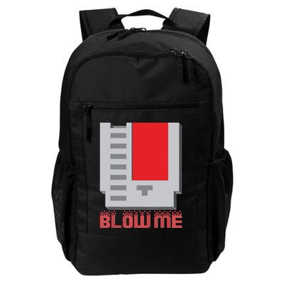 Blow Me Funny Vintage Retro 8Bit Cartridge Gaming Backpack