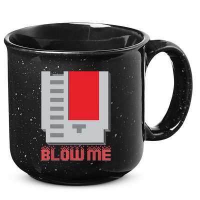 Blow Me Funny Vintage Retro 8Bit Cartridge Gaming 15oz Campfire Ceramic Mug