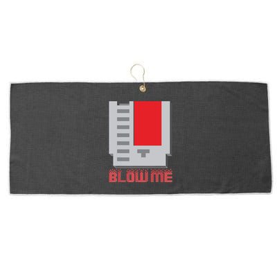 Blow Me Funny Vintage Retro 8Bit Cartridge Gaming Large Microfiber Waffle Golf Towel