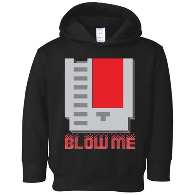 Blow Me Funny Vintage Retro 8Bit Cartridge Gaming Toddler Hoodie