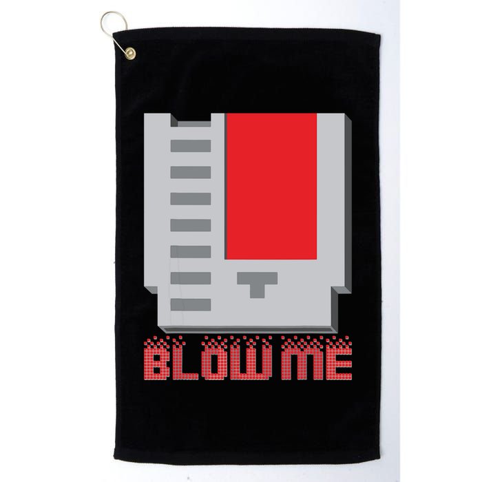 Blow Me Funny Vintage Retro 8Bit Cartridge Gaming Golf Towel