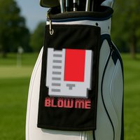 Blow Me Funny Vintage Retro 8Bit Cartridge Gaming Golf Towel