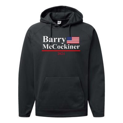 Barry Mccockiner Funny Presidential Election 2024 Parody Performance Fleece Hoodie