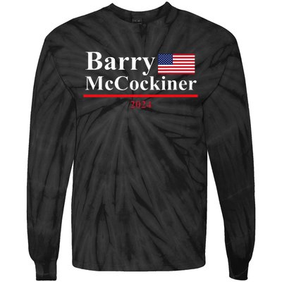 Barry Mccockiner Funny Presidential Election 2024 Parody Tie-Dye Long Sleeve Shirt