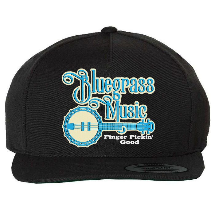 Bluegrass Music Finger Pickin Good Banjo Player Musician Wool Snapback Cap
