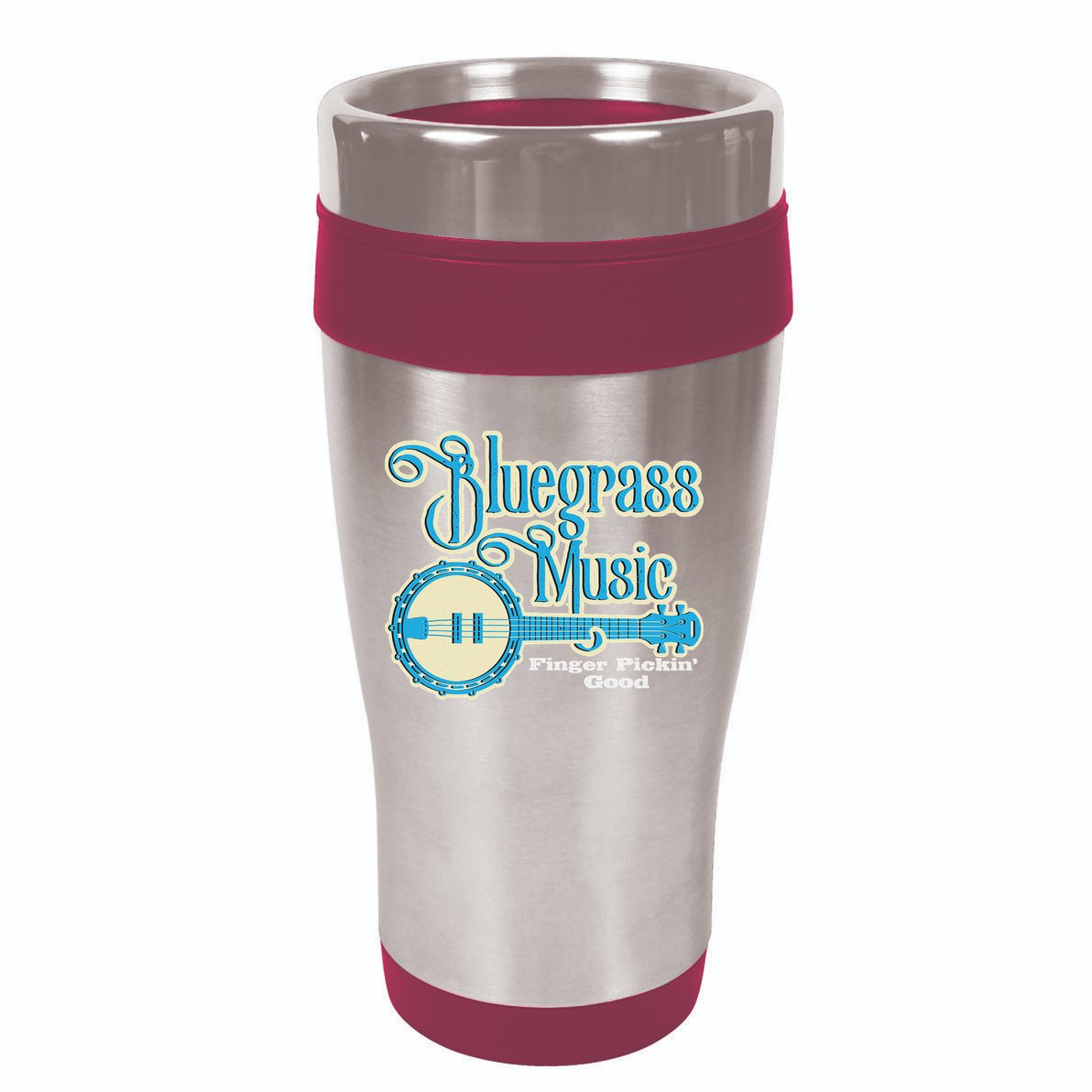 Bluegrass Music Finger Pickin Good Banjo Player Musician 16oz Travel Tumbler