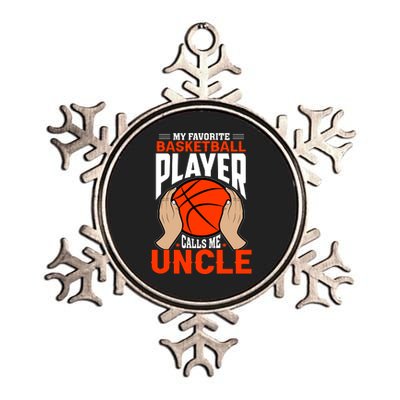 Baksetball My Favorite Basketball Player Calls Me Uncle Metallic Star Ornament