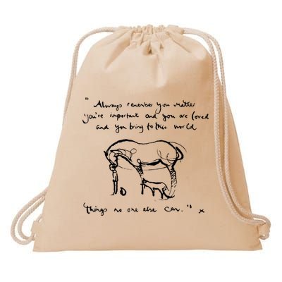 Boy Mole Fox And Horse Quote Always Remember You Matter Drawstring Bag