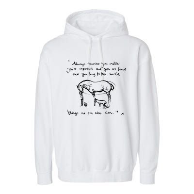 Boy Mole Fox And Horse Quote Always Remember You Matter Garment-Dyed Fleece Hoodie