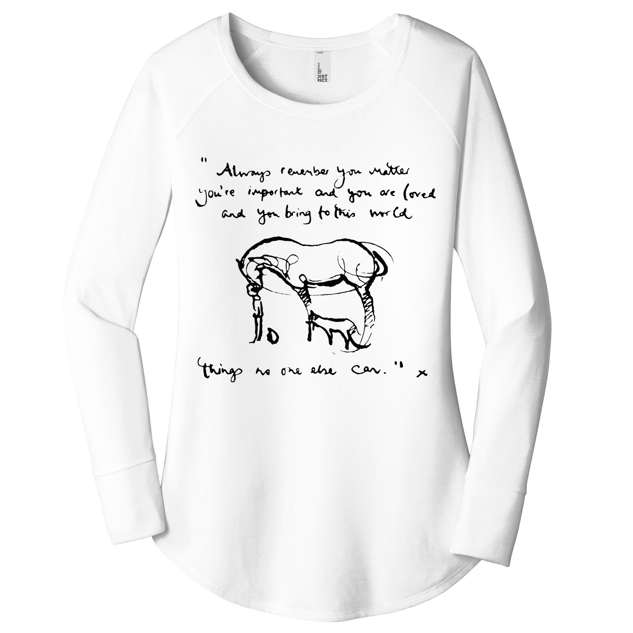 Boy Mole Fox And Horse Quote Always Remember You Matter Women's Perfect Tri Tunic Long Sleeve Shirt