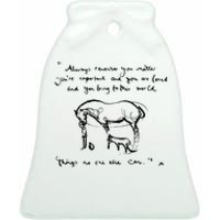 Boy Mole Fox And Horse Quote Always Remember You Matter Ceramic Bell Ornament