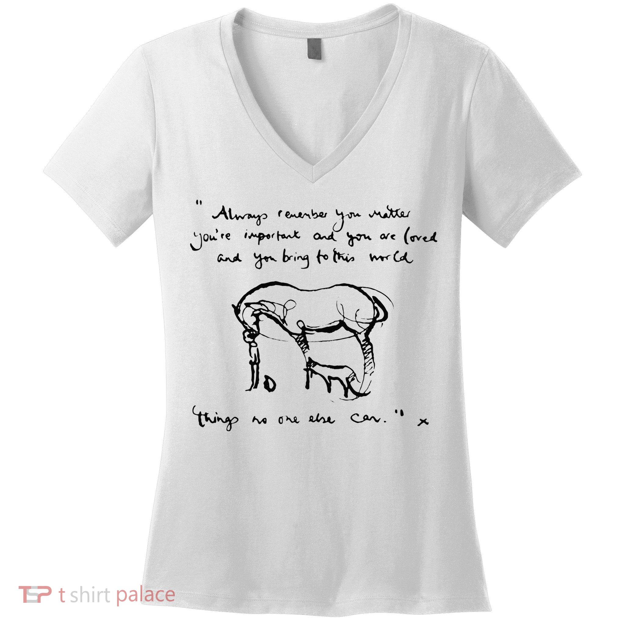 Boy Mole Fox And Horse Quote Always Remember You Matter Women's V-Neck T-Shirt