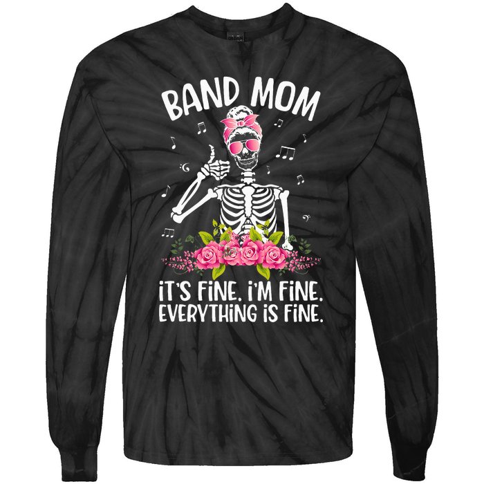 Band Mom Funny Marching Band Mom Marching Band Mama Tie-Dye Long Sleeve Shirt