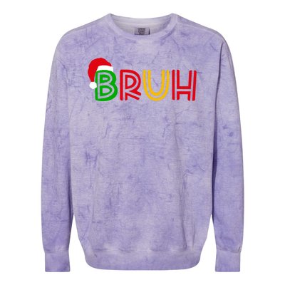 Bruh Meme Funny Saying Bro Greeting Teens Christmas Colorblast Crewneck Sweatshirt