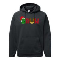 Bruh Meme Funny Saying Bro Greeting Teens Christmas Performance Fleece Hoodie