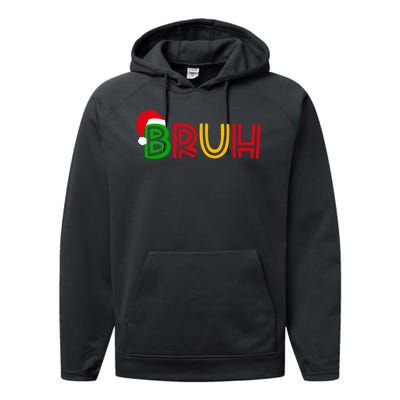 Bruh Meme Funny Saying Bro Greeting Teens Christmas Performance Fleece Hoodie