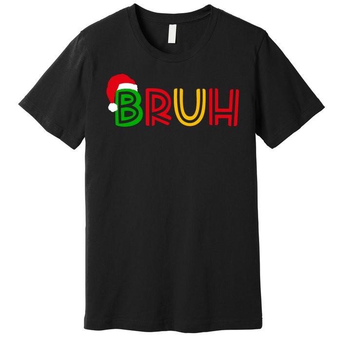 Bruh Meme Funny Saying Bro Greeting Teens Christmas Premium T-Shirt