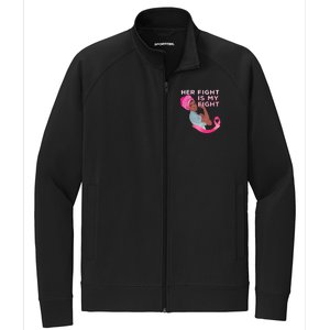 Black Mom Fighter Her Fight Is My Fight Breast Cancer Gift Stretch Full-Zip Cadet Jacket