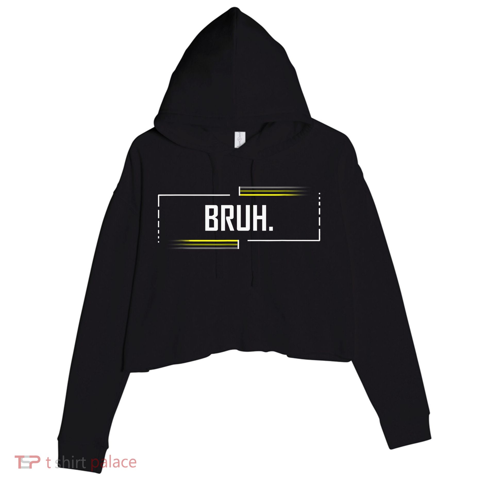 Bruh Meme Funny Saying Brother Greeting Funny Saying Teens Crop Fleece Hoodie