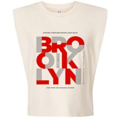 Brooklyn Moving Forward Never Look Back Garment-Dyed Women's Muscle Tee