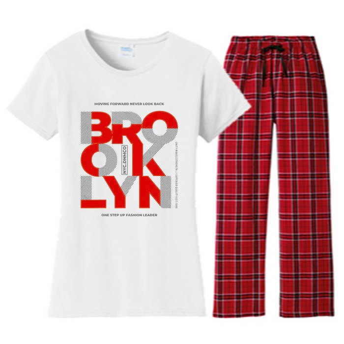 Brooklyn Moving Forward Never Look Back Women's Flannel Pajama Set