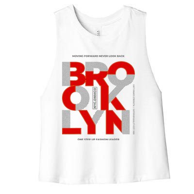 Brooklyn Moving Forward Never Look Back Women's Racerback Cropped Tank