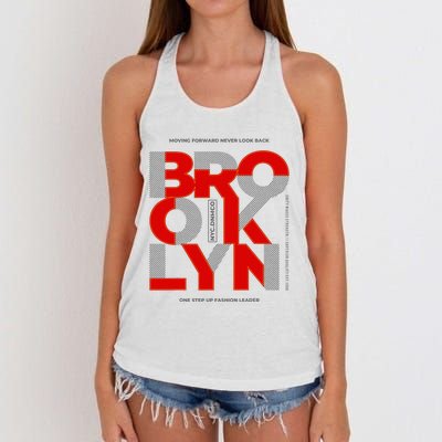 Brooklyn Moving Forward Never Look Back Women's Knotted Racerback Tank