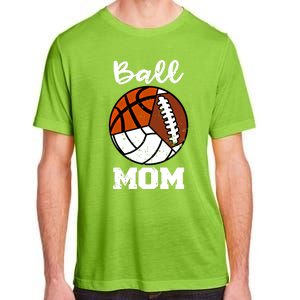 Ball Mom Funny Football Basketball Volleyball Mom Gift Adult ChromaSoft Performance T-Shirt