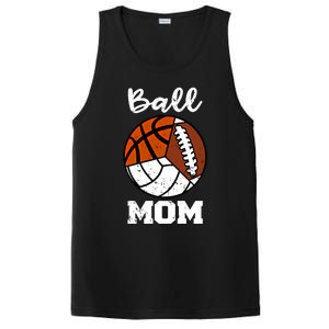 Ball Mom Funny Football Basketball Volleyball Mom Gift PosiCharge Competitor Tank