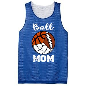 Ball Mom Funny Football Basketball Volleyball Mom Gift Mesh Reversible Basketball Jersey Tank