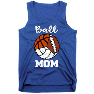 Ball Mom Funny Football Basketball Volleyball Mom Gift Tank Top