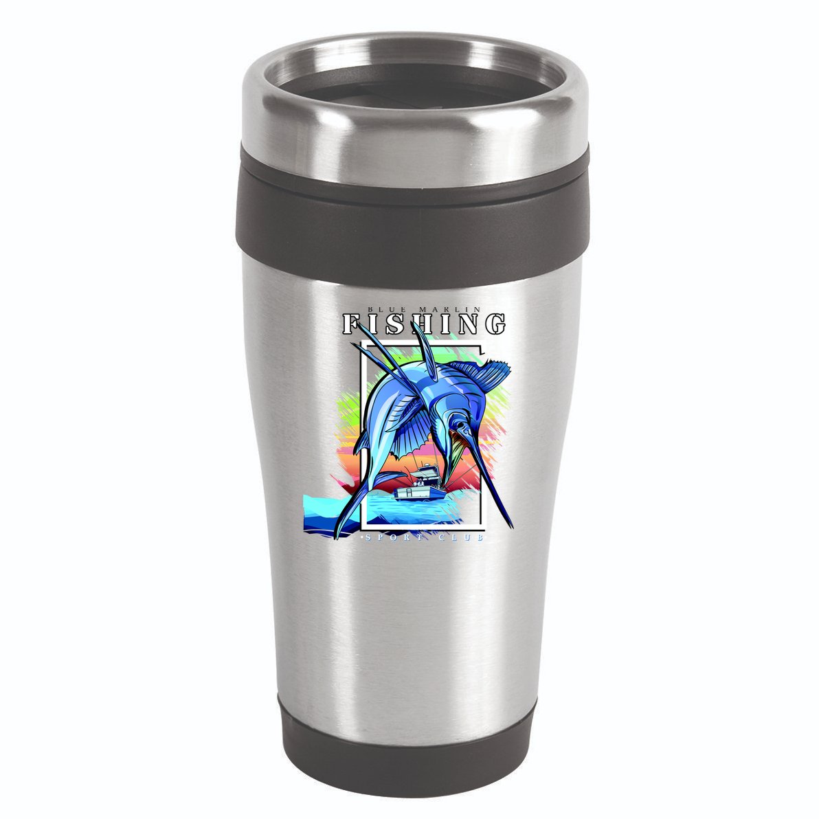 Blue Marlin Fishing Club 16oz Travel Tumbler
