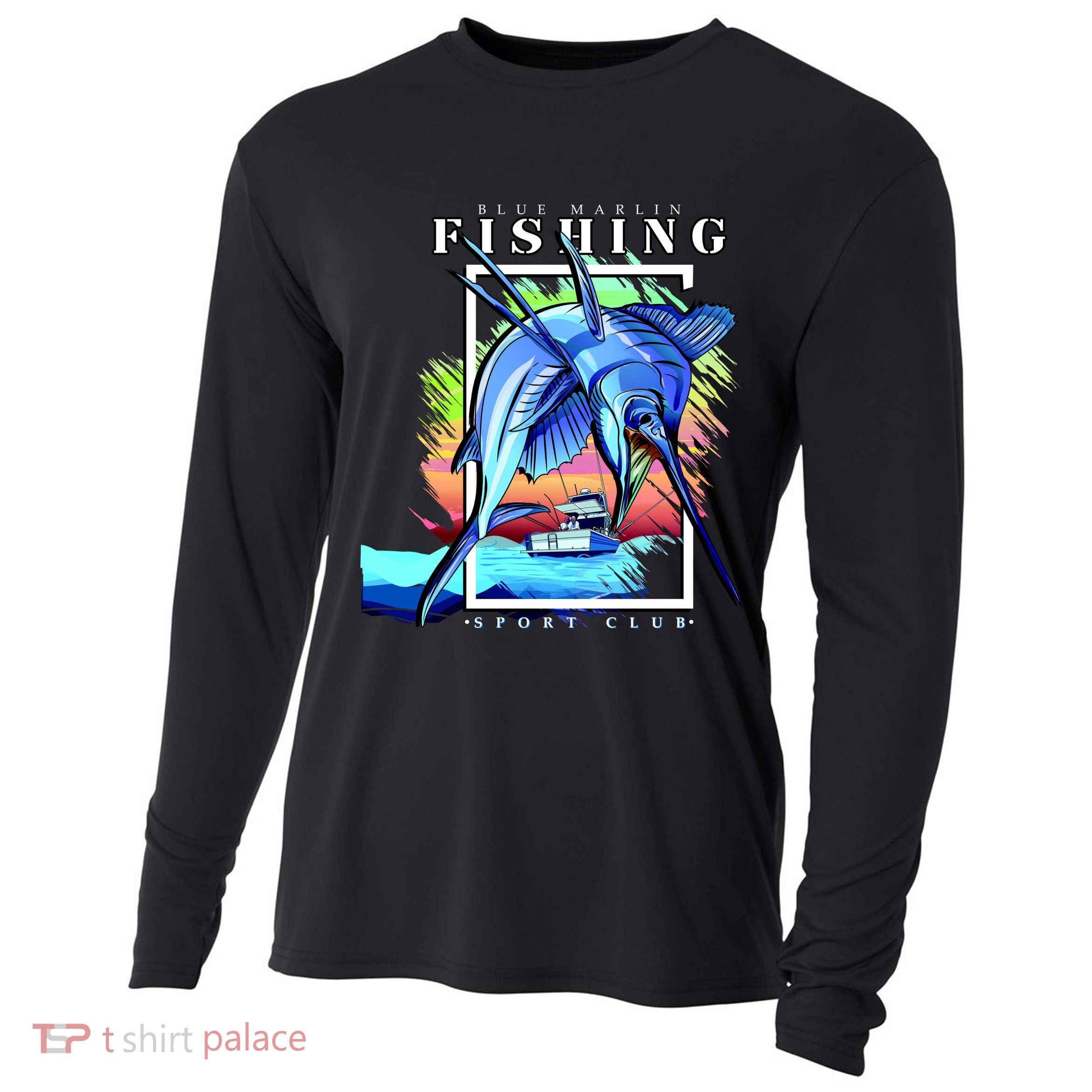 Blue Marlin Fishing Club Cooling Performance Long Sleeve Crew