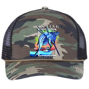 Blue Marlin Fishing Club Retro Rope Trucker Hat Cap