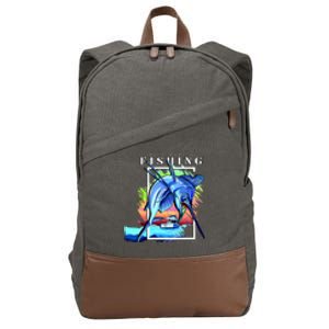 Blue Marlin Fishing Club Cotton Canvas Backpack