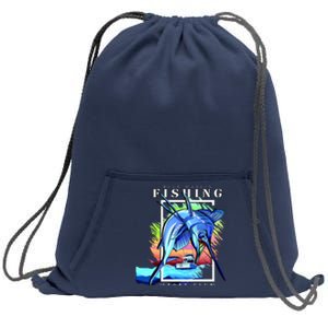 Blue Marlin Fishing Club Sweatshirt Cinch Pack Bag