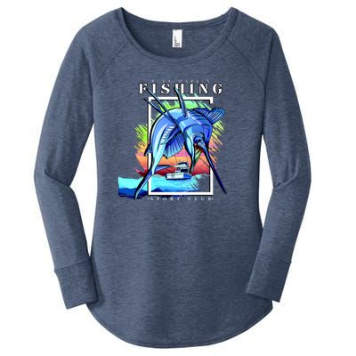 Blue Marlin Fishing Club Women's Perfect Tri Tunic Long Sleeve Shirt