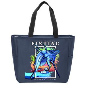 Blue Marlin Fishing Club Zip Tote Bag