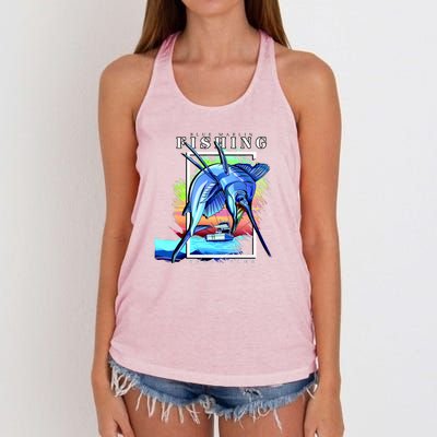 Blue Marlin Fishing Club Women's Knotted Racerback Tank