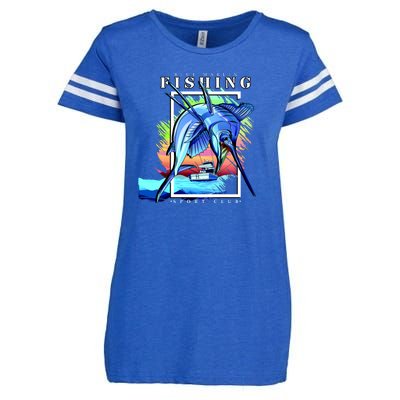 Blue Marlin Fishing Club Enza Ladies Jersey Football T-Shirt