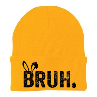 Bruh Meme Funny Saying Bro Greeting Teens Boy Easter Day Knit Cap Winter Beanie