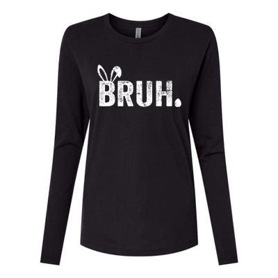 Bruh Meme Funny Saying Bro Greeting Teens Boy Easter Day Womens Cotton Relaxed Long Sleeve T-Shirt