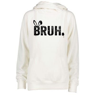 Bruh Meme Funny Saying Bro Greeting Teens Boy Easter Day Womens Funnel Neck Pullover Hood