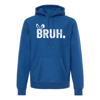 Bruh Meme Funny Saying Bro Greeting Teens Boy Easter Day Premium Hoodie